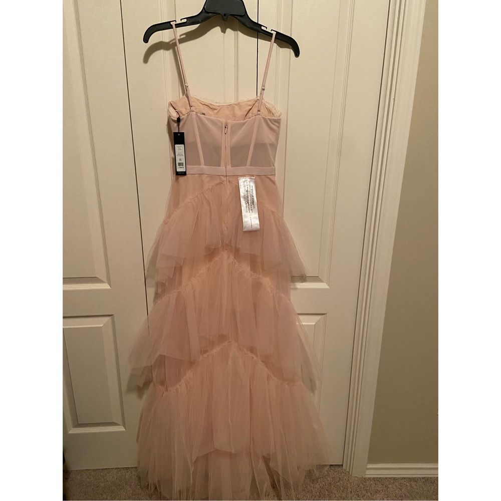 BCBGMAXAZRIA Women's Fit and Flare Tiered Ruffle Evening Gown 2 - Picture 7 of 8